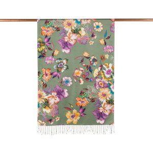 Pine Scent Desert Rose Print Silk Scarf - Thumbnail