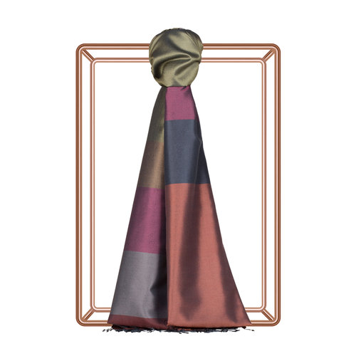 Pine Scent Kushak Striped Silk Scarf