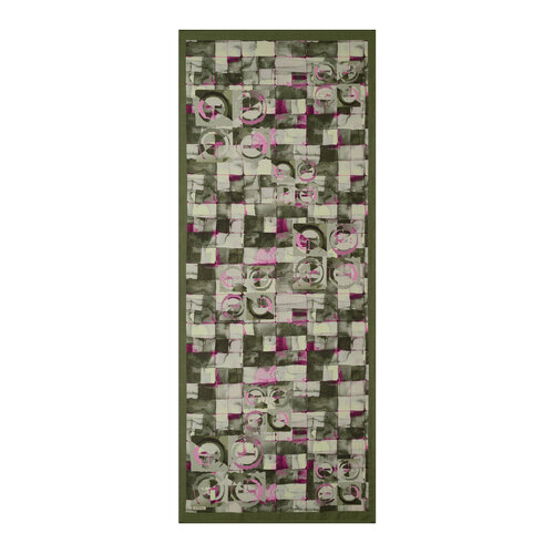 Pine Scent Mono Mosaic Print Tencel Scarf