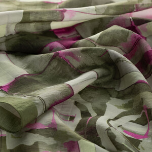 Pine Scent Mono Mosaic Print Tencel Scarf - Thumbnail