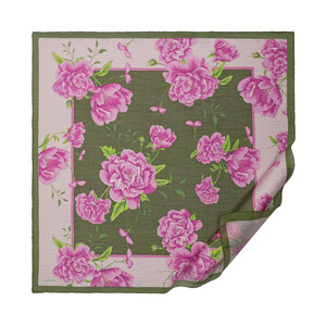 Pine Scent Peony Print Tencel Scarf - Thumbnail