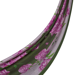 Pine Scent Peony Print Tencel Scarf - Thumbnail