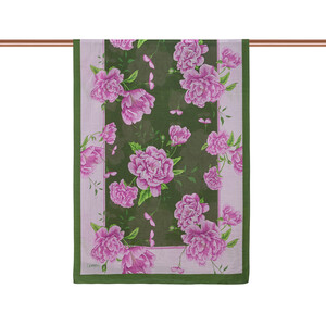 Pine Scent Peony Print Tencel Scarf - Thumbnail