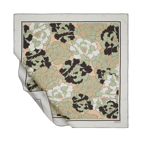 Pine Scent Peony Twill Silk Scarf