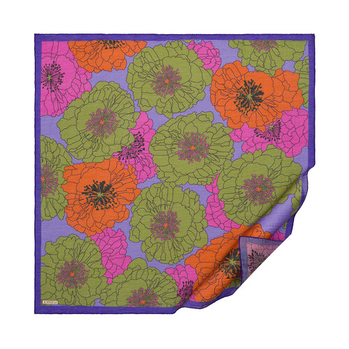 Pine Scent Purple Hydrangea Print Tencel Scarf