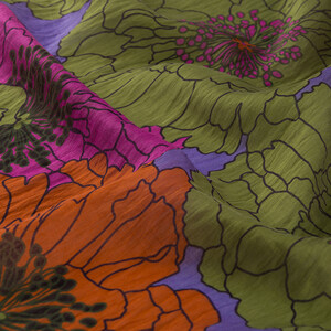 Pine Scent Purple Hydrangea Print Tencel Scarf - Thumbnail