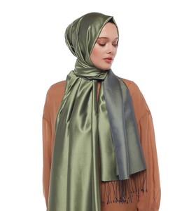 Pine Scent Reversible Silk Scarf - Thumbnail