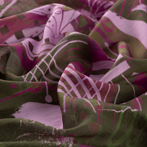 Pine Scent Rhapsody Print Tencel Scarf