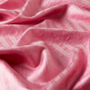 Pink Band Stripe Silk Scarf - Thumbnail