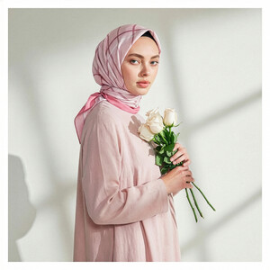 Pink Castle Plaid Silk Twill Scarf - Thumbnail