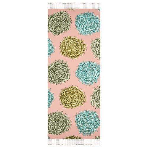 Pink Dahlia Print Silk Shawl