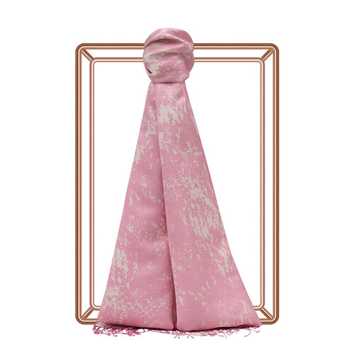 Pink Marble Print Silk Scarf