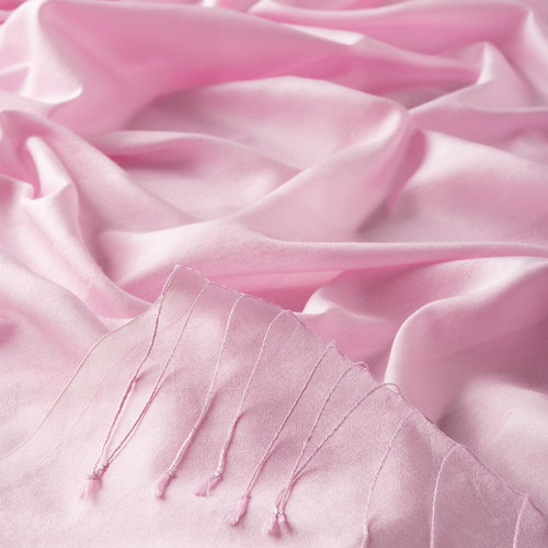 Pink Mono Striped Silk Scarf