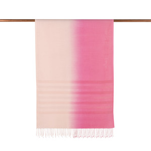 ipekevi - Pink Peach Mono Striped Gradient Silk Scarf (1)
