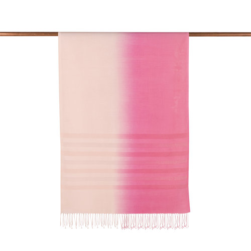 Pink Peach Mono Striped Gradient Silk Scarf