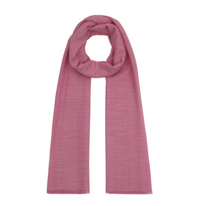 Pink Plain Cotton Silk Scarf - Thumbnail