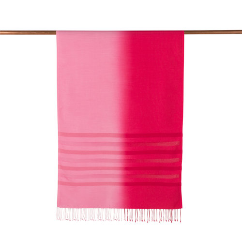 Pink Pomegranate Mono Striped Gradient Silk Scarf