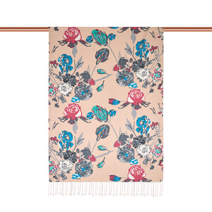 ipekevi - Pink Rose Print Silk Scarf (1)