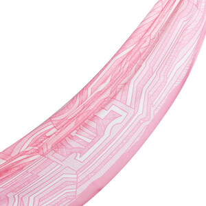 Pink Sketch Print Scarf - Thumbnail