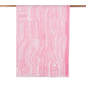 Pink Sketch Print Scarf - Thumbnail