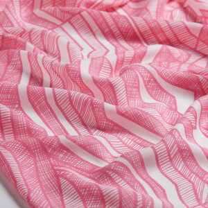 Pink Sketch Print Scarf - Thumbnail