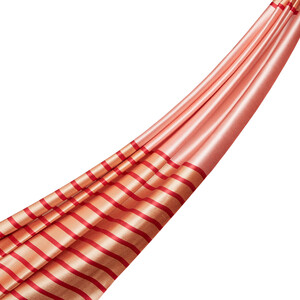 Pink Striped Silk Shawl - Thumbnail