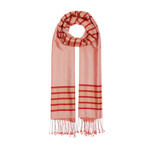 ipekevi - Pink Striped Silk Shawl (1)