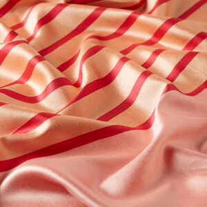 Pink Striped Silk Shawl - Thumbnail