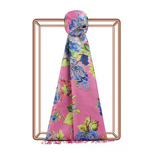 Pink Sugar Dream Bouquet Silk Scarf - Thumbnail