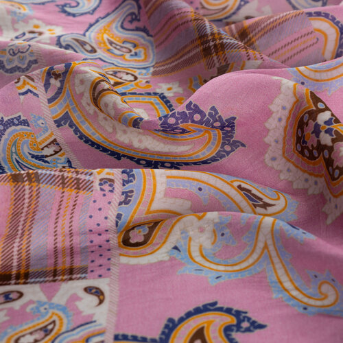 Pink Sugar Patchwork Patterned Tencel Scarf