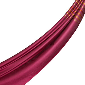 Pink Thin Striped Silk Scarf - Thumbnail