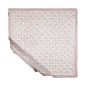 Pink Typo Monogram Cotton Scarf - Thumbnail
