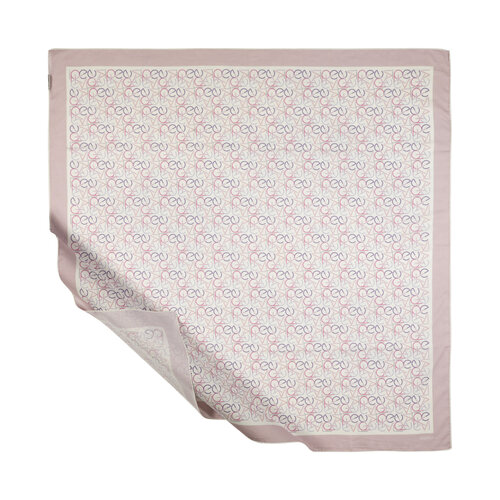 Pink Typo Monogram Cotton Scarf