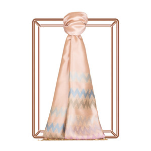 Pink Zigzag Silk Scarf - Thumbnail