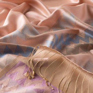 Pink Zigzag Silk Scarf - Thumbnail
