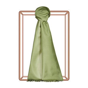 Pistachio Green Gradient Silk Scarf - Thumbnail