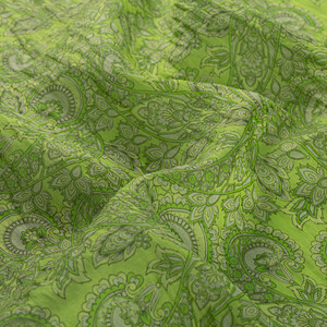 ipekevi - Pistachio Green Mezopotamya Model 02 Print Tencel Scarf (1)