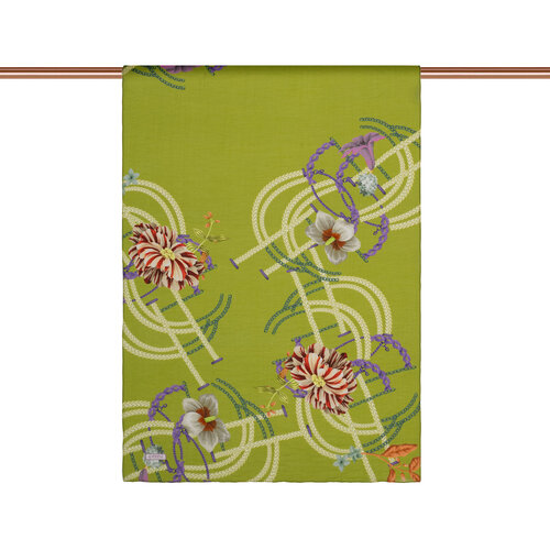 Pistachio Green Mystic Garden Print Tencel Scarf