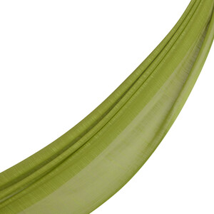 Pistachio Green Plain Cotton Silk Scarf - Thumbnail