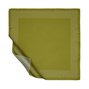 Pistachio Green Prive Twill Silk Scarf - Thumbnail
