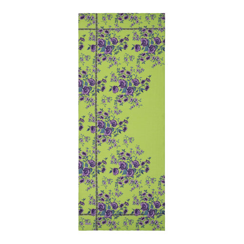 Pistachio Green Purple Spring Frame Print Tencel Scarf