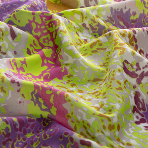 ipekevi - Pistachio Green Tropical Abstract Pattern Cotton Scarf (1)