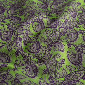 ipekevi - Pistachio Green White Mezopotamya Model 02 Print Tencel Scarf (1)