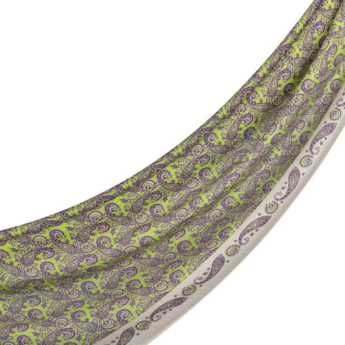 Pistachio Green White Mezopotamya Model 02 Print Tencel Scarf Pistachio Green White Mezopotamya Model 02 Print Tencel Scarf