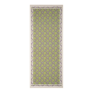 Pistachio Green White Mezopotamya Model 02 Print Tencel Scarf - Thumbnail