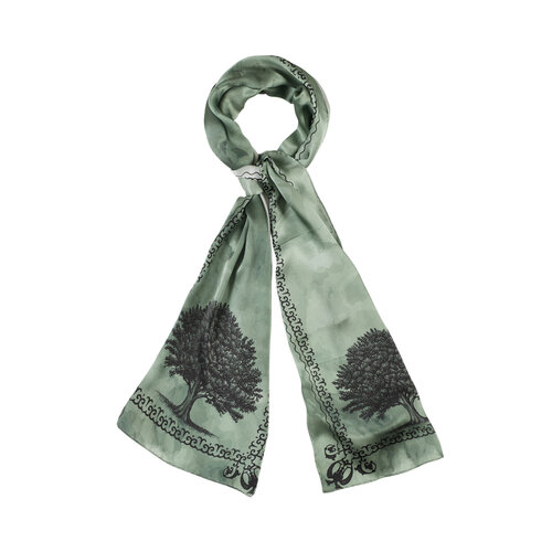 Plane Tree Silk Twill Scarf Model 08