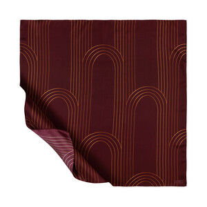 Plum Aqueduct Print Silk Twill Scarf - Thumbnail