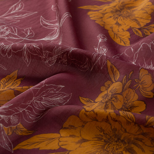 Plum Azalea Print Tencel Scarf