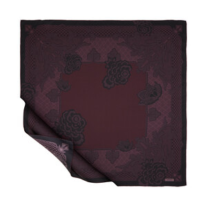 Plum Beykoz Twill Silk Scarf - Thumbnail
