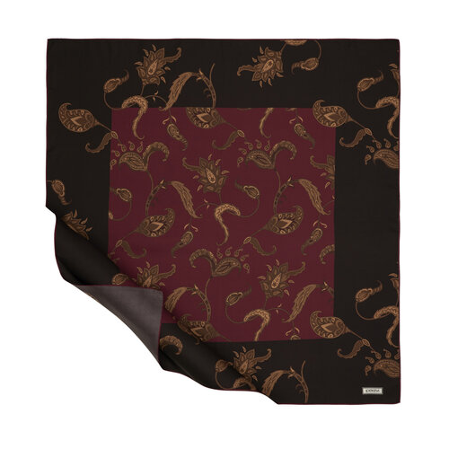 Plum Brown Mumbai Twill Silk Scarf